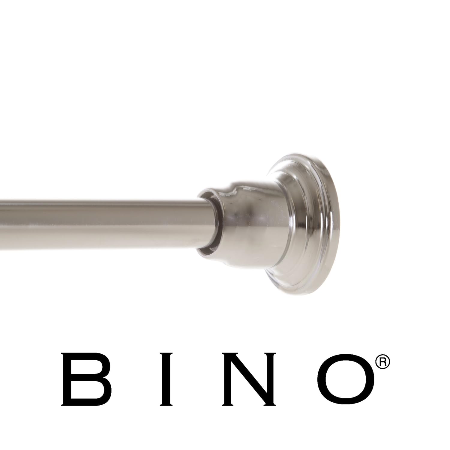BINO Tension Shower Curtain Rod Brushed Nickel 42" to 72" Adjustable Bathroom