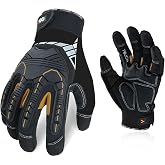 Vgo... Impact Resistant Mechanic Gloves for Men,Heavy Duty(SL8849) | synthetic leather,high dexterity,touchscreen,construction,industrial,mechanic,automotive,rigger,warehouse