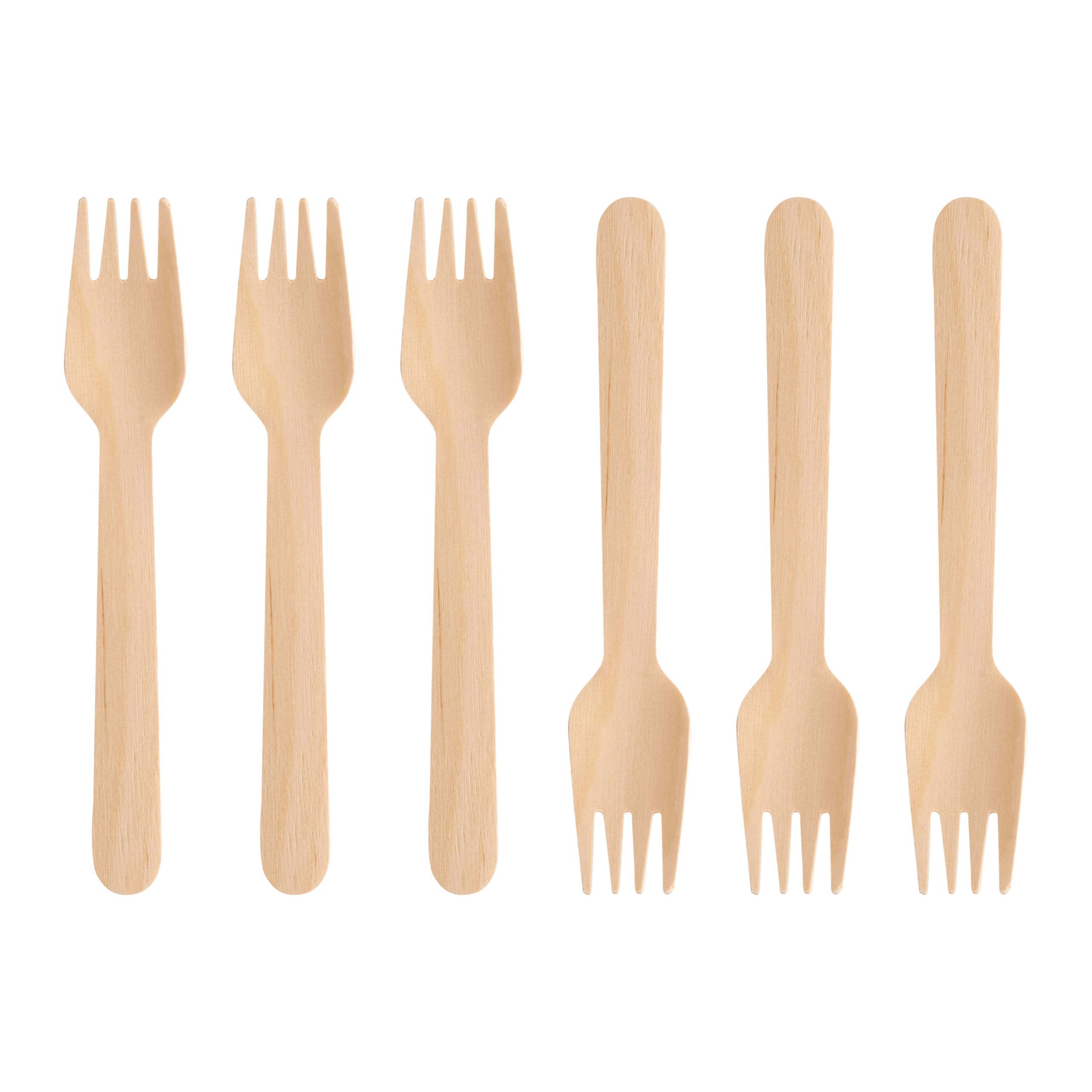 GoCoPack Wooden Cutlery: Pack of 100 Disposable Wooden 16cm Forks - Eco Friendly 100% Compostable and Biodegradable