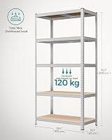 SONGMICS 5-Tier Steel Shelving Unit 600 kg Load 50x100x200 cm Silver GLR050E01 view 7
