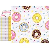 40PCS Donut Napkins Donut Birthday Party Decorations Supplies 2 Ply Disposable Paper Dessert Beverage Napkins for Dinner,Baby Shower,Birthday,Wedding Bridal,Coquette Birthday Decorations 6.5x6.5in