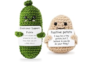 Gwindrise Positive Potato & Emotional Support Pickle, Birthday Gifts for Women, Small Funny Gifts for Mom Dad Grandma Sister Brother Best Friend Coworkers, Cute Stuff for Office Desk Decor
