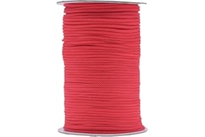 IHKFILAN 1/8Inch Polypropylene Utility Rope, Hollow Braided PP, Barrier Rope String, Golf Courses, Trail Marking, Ski Slopes, Outdoor Concerts, Tie-Downs, 328Feet(100m) Red