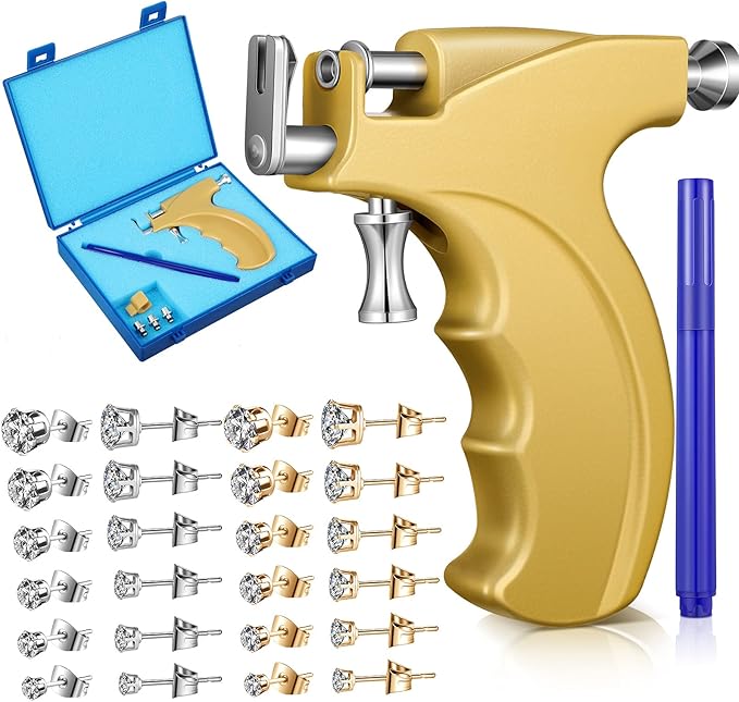Stainless Steel Body Ear Piercing Tool Set Ear Nose Navel Piercing Machines Ear Piercing Kit