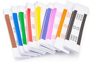 L LIKED Money Band Bundles Self Sealing Currency Straps for Bill Wrappers (9 Colors - 360 Assorted)
