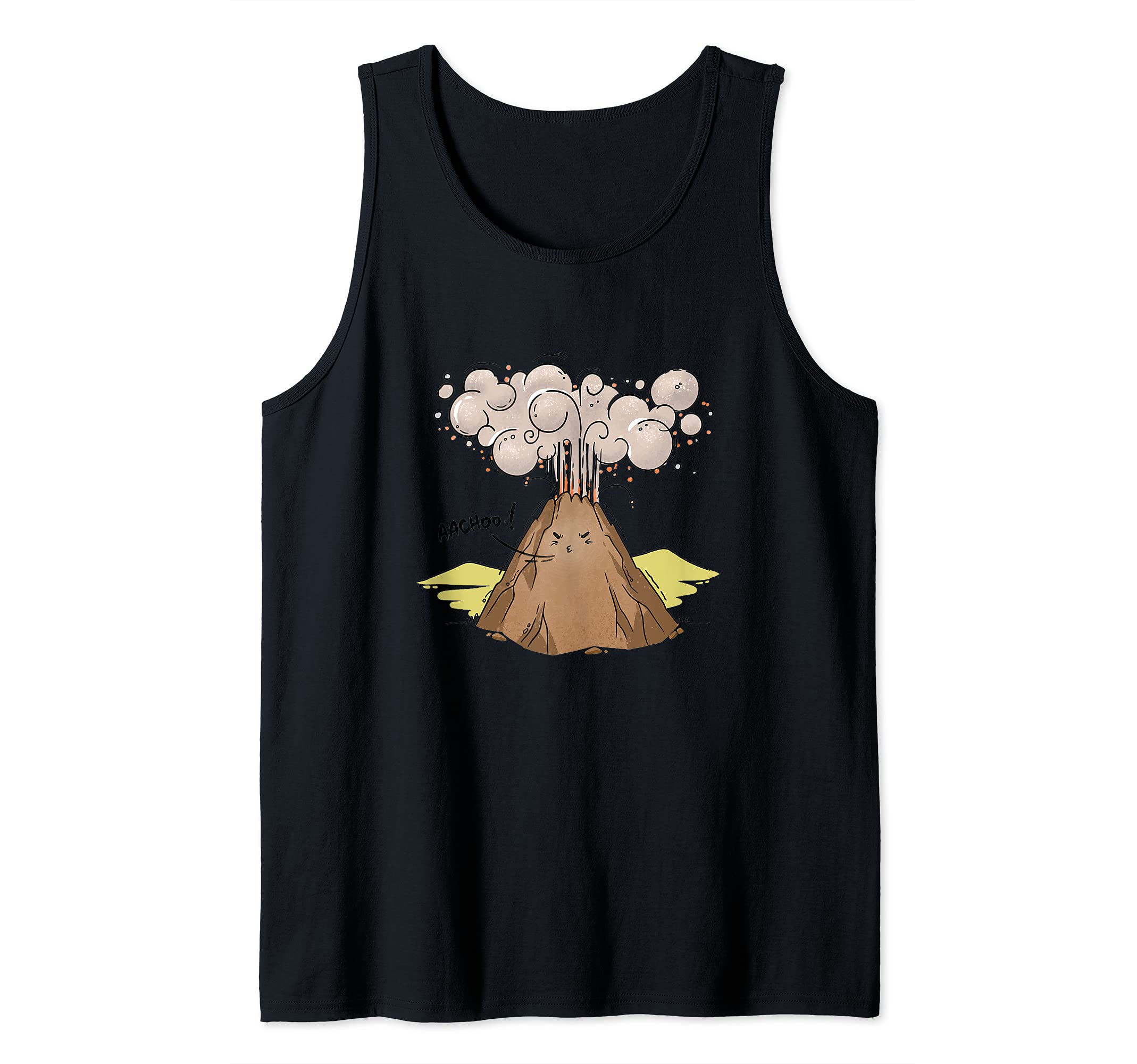 Volcano that sneezes and erupts - Funny Volcano Tank Top