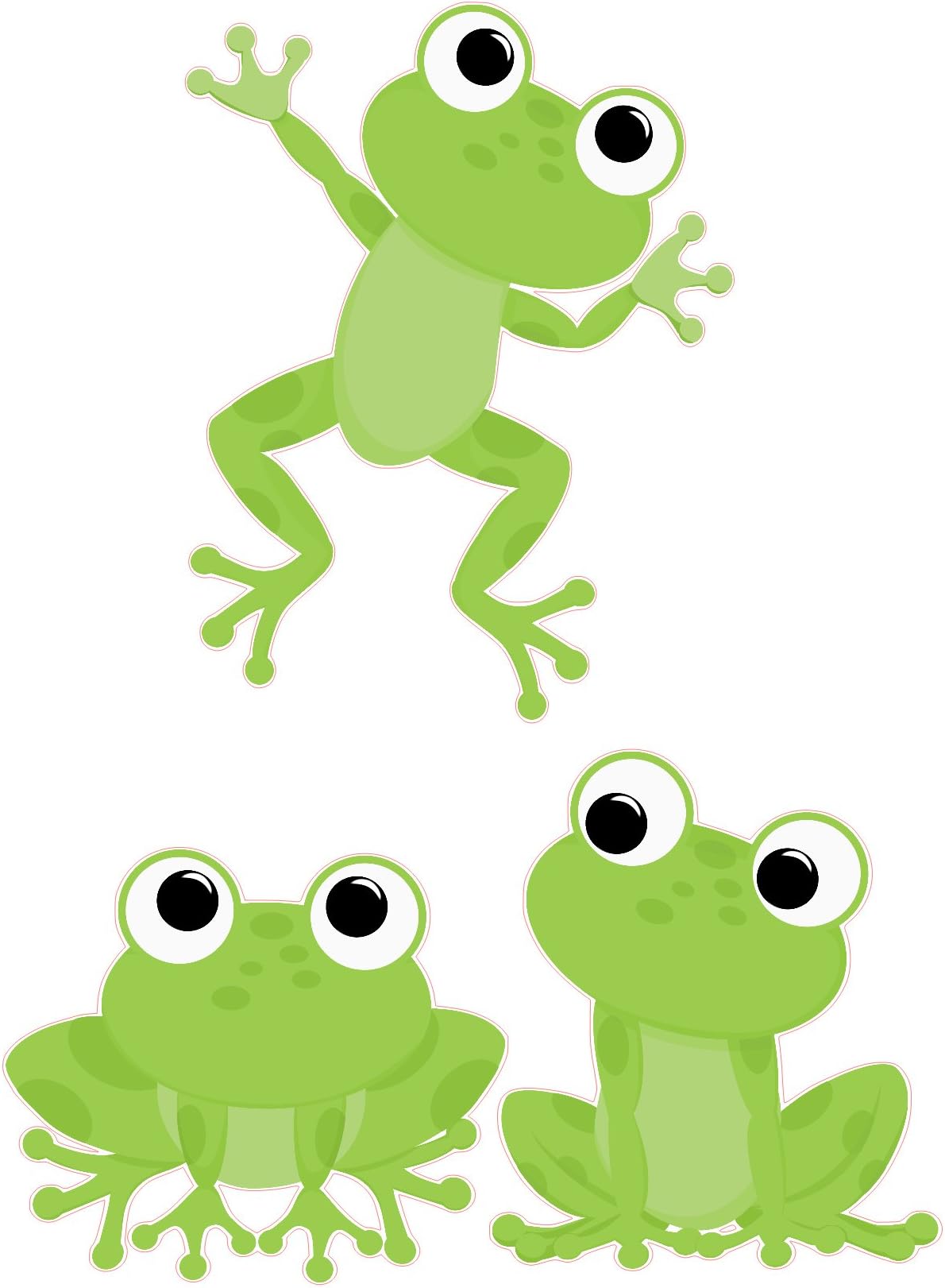 Cute Frogs Removable Repositionable Fabric Wall Decals 3 Piece Set