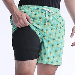 Biwisy Men's Quick Dry Swimming Trunks with Mesh