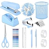13-in-1 Desk Accessories - Blue Office Supplies