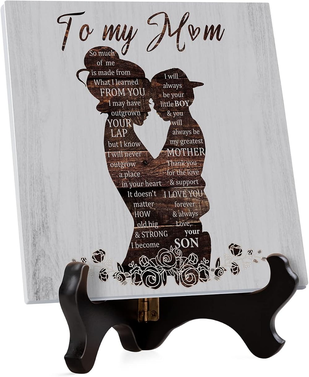Buioata Engraved Acrylic Plaque Gifts for Mum - From Son Birthday