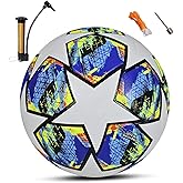 Soccer Ball Size 5 for Youth and Adults,Indoor Training Practice Soccer Ball,RNNTK Thermal Bonded Waterproof PU Match-Quality Training Ball with 1 Pump 1 Net Bag and 1 Needle Football