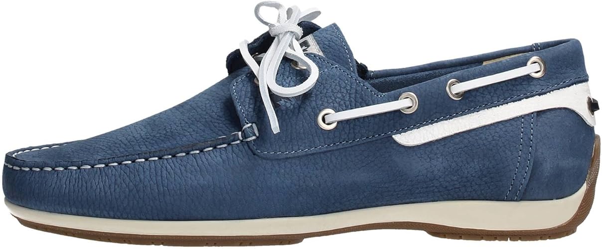 blue and white boat shoes