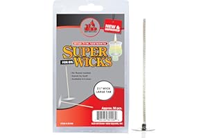 Ner Mitzvah Self Standing Cotton Wicks for Glass Oil Cup, Large Tabs, 2.5 inch Wicks, No Floater Needed, for Candle Lighting, Multipurpose (Pack of 50)