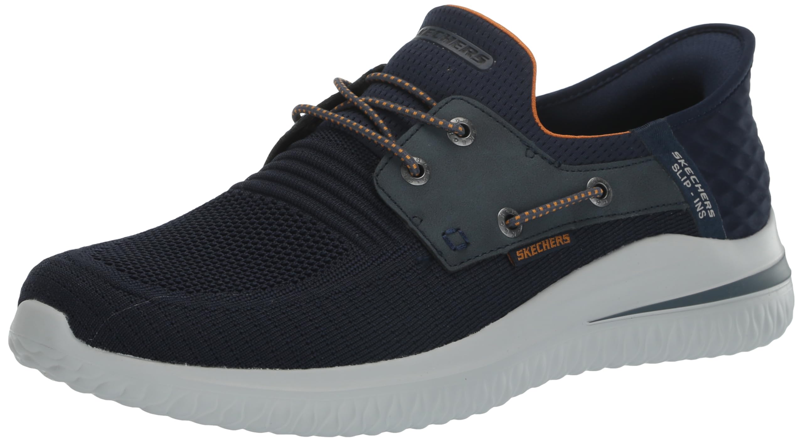 Skechers USA Men's Men's Delson 3.0-Roth 210606 Low Profile Bungee Lace Slip-Ins, Navy, 14 Wide Image Skechers USA Men's Men's Delson 3.0-Roth 210606 Low Profile Bungee Lace Slip-Ins, Navy, 14 Wide Image
