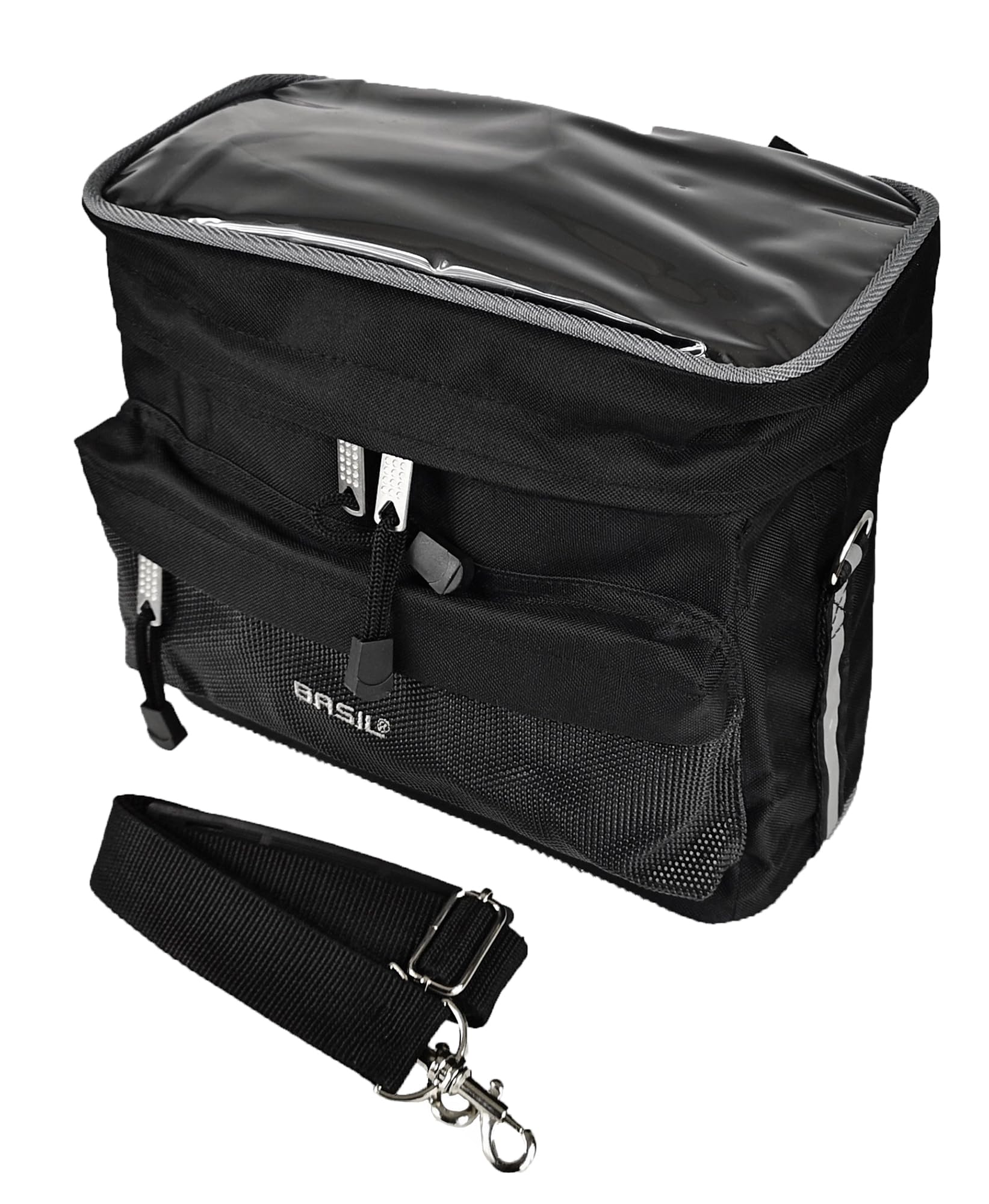 Basil Mali Black Handlebar Bag – 26 x 13 x 23 cm, 8 Liter 16010