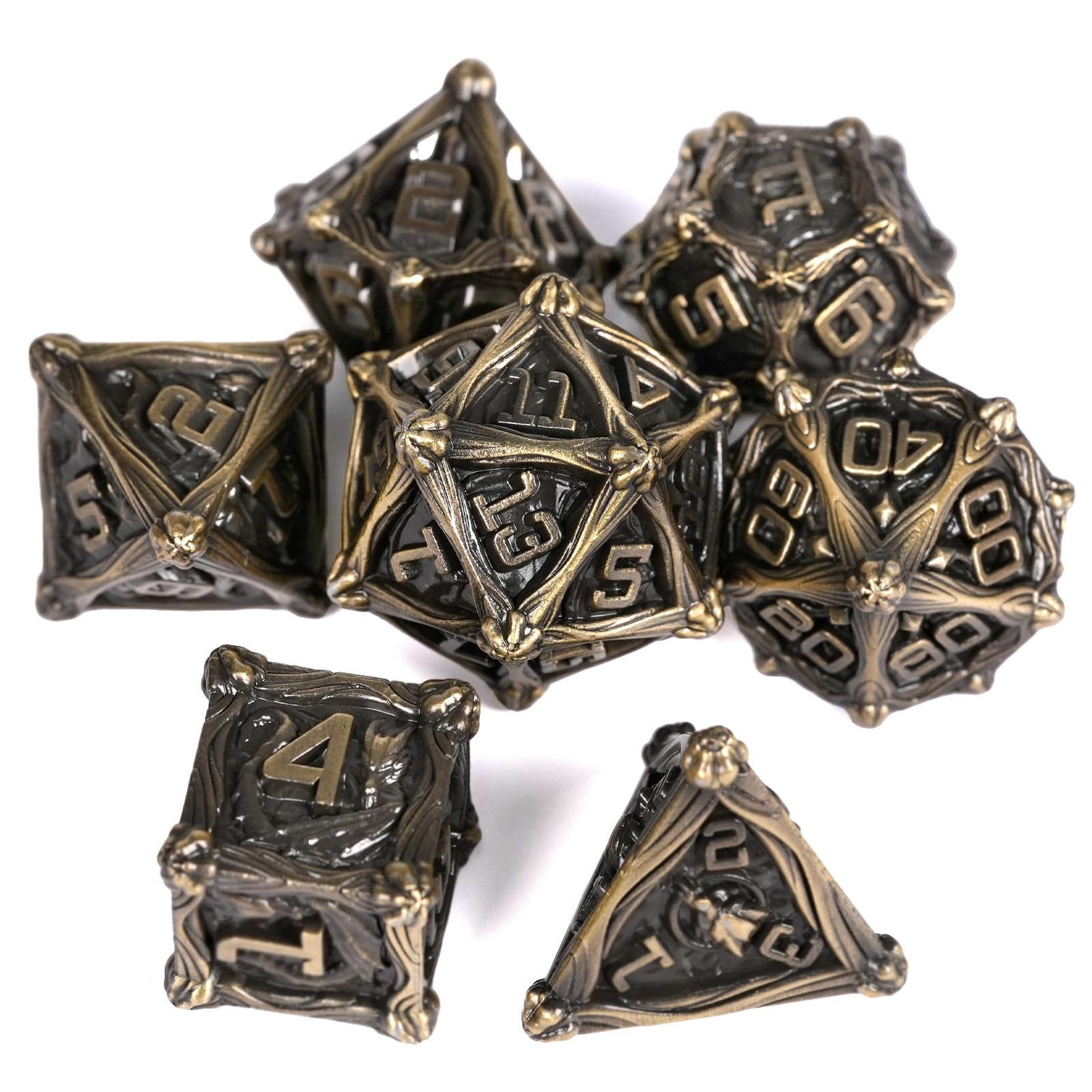 HKDZ Ancient Bronze 7Pcs Polyhedral RPG D&D Dice Set for Role Playing Table Game, Dungeons and Dragons, Pathfinder — image 1