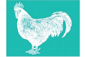 JAJADO Large Chicken Stencil 8.5x11 inch Reusable Self Adhesive Silk Screen Stencil, Rooster Screen Print Transfers Farmhouse Craft Stencil for Painting on Wood, Fabric, Glass, Cabinet, Farm Decor