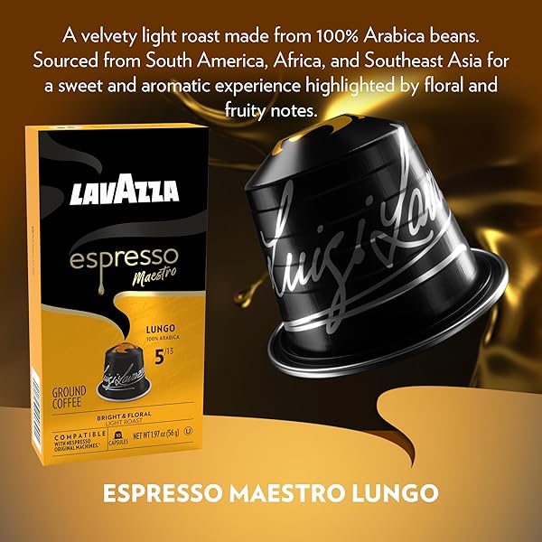 LAVAZZA ESPRESSO VARIETY PACK OF ALUMINUM CAPSULES COMPATIBLE WITH NESPRESSO* ORIGINAL MACHINES, CONTAINS LIGHT, MEDIUM, AND DARK ESPRESSO ROAST (60 CAPSULES)