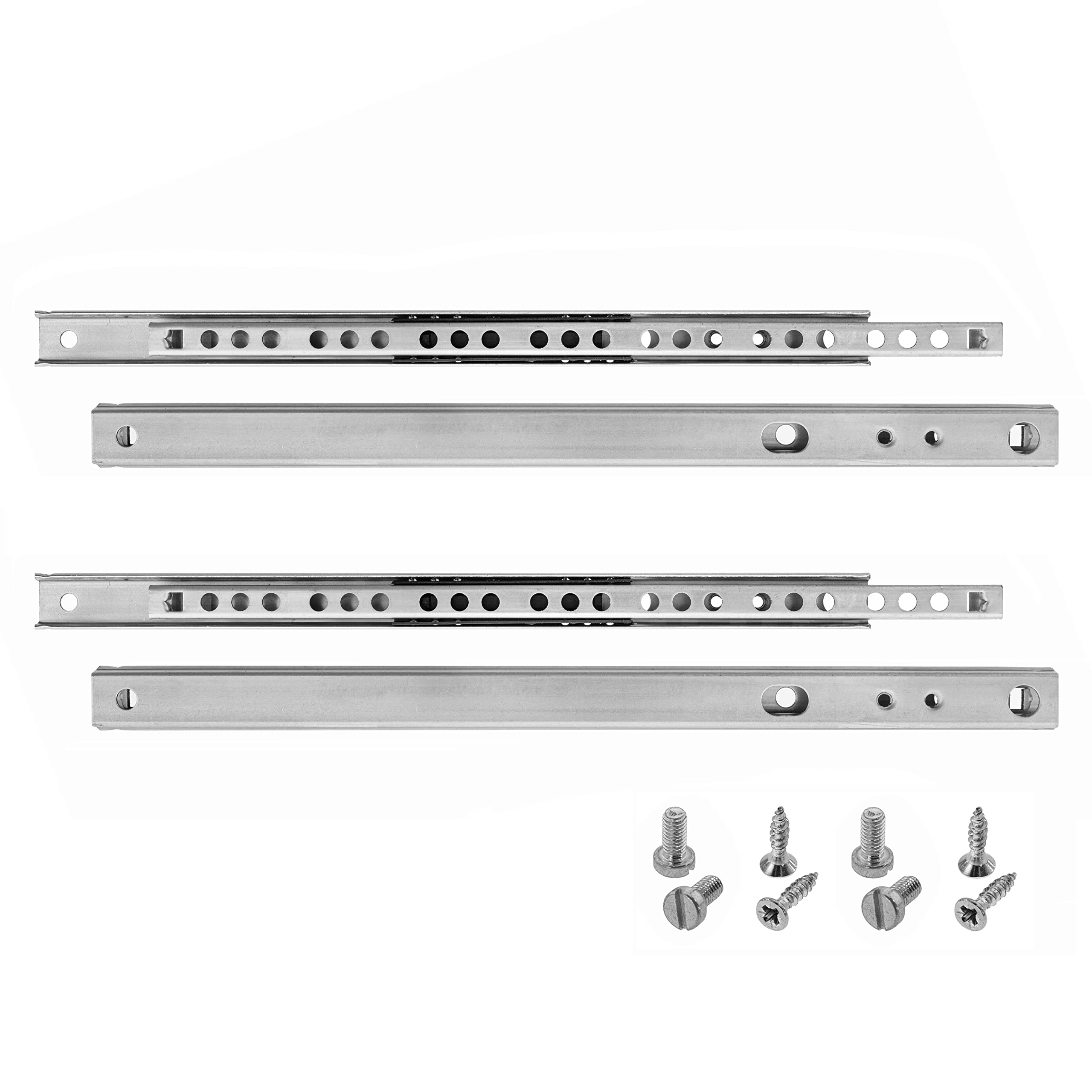HELPMATE Nut Drawer Slide 17 mm Length 246 mm 2 Pairs 4-Piece Set Ball Bearing Slide Drawer Slide Rail System Drawer Guide Partial Extension Galvanized Steel Silver incl. mounting Hardware