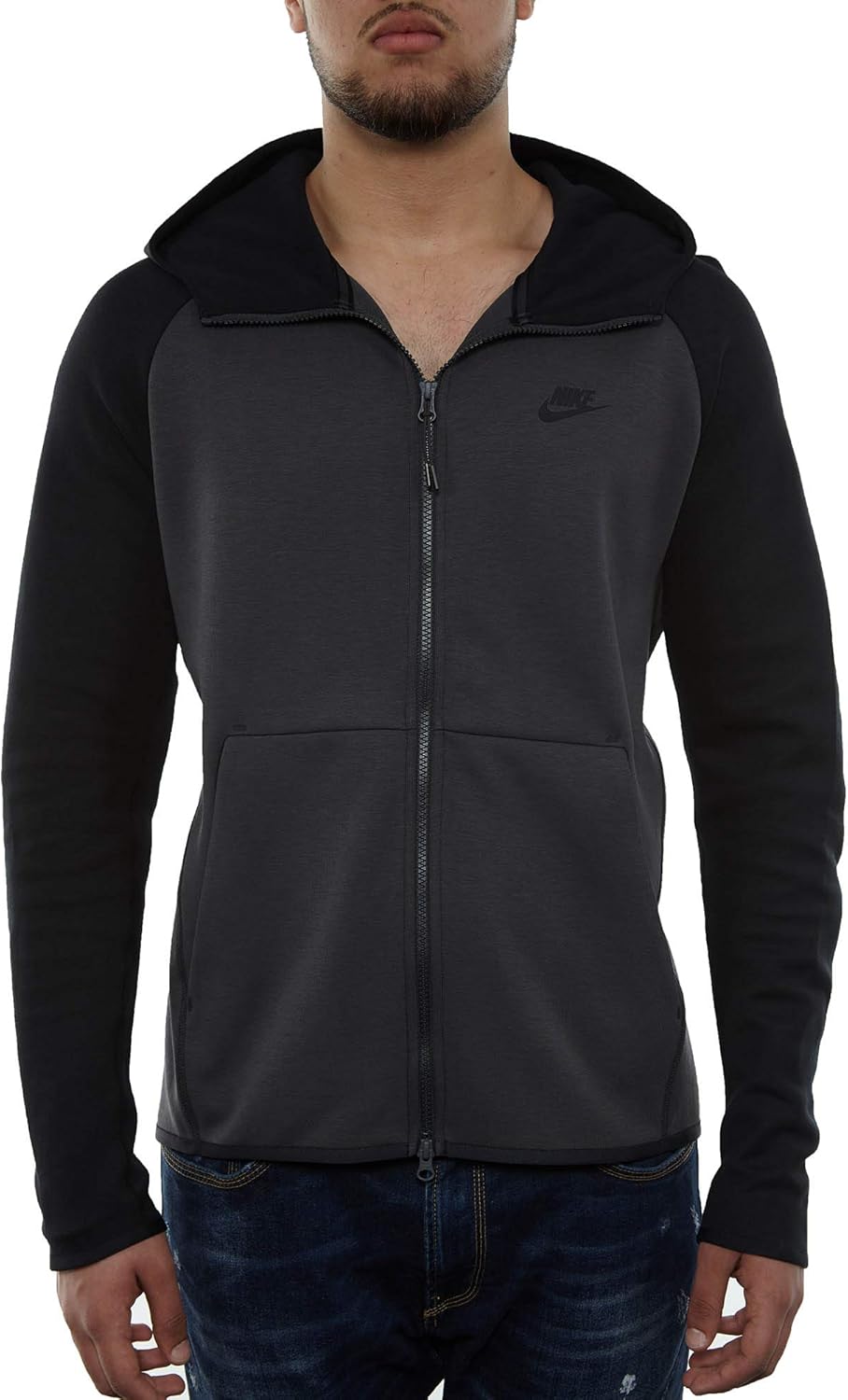 Amazon.com: Nike Mens Tech Fleece Full Zip Hoodie Sweatshirt Anthracite/Black 928483-060 Size 