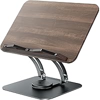 Tounee Book Stand for Reading, Adjustable Book Holder with 360° Swivel Base, Foldable Cookbook Stand Recipe Book Holder with 