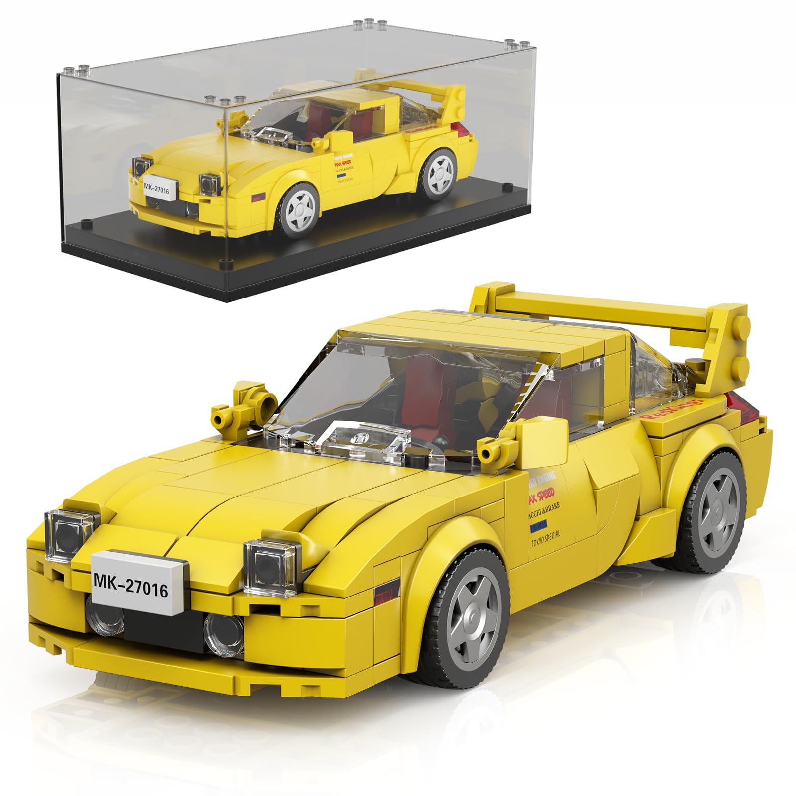 Photo 1 of Mould King Initial D Car RX-7 Model Car Building Blocks with Display Case, 27016 Model Car Kits Speed Champion Car Building Sets, Sports Race Car Building Kits for Adults and Kids 8+(329 PCS)