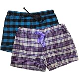Womens Flannel Boxer Shorts for Women 