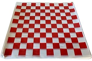 BARK AND LINDY Red Checkered Deli Paper Basket Liner 12 X 12 Inches (50)
