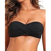 Tempt Me Women Twist Bandeau Bikini Top Strapless Swimsuit Top Only