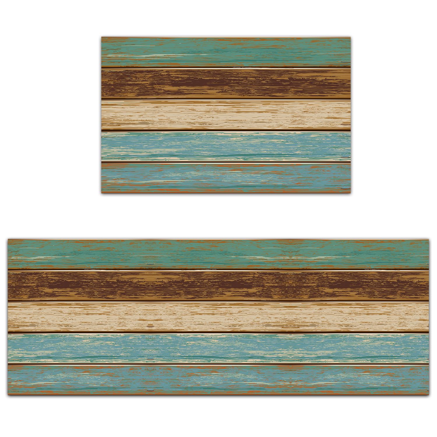 Photo 1 of ***2 INCLUDED*** Kitchen Mat Set of 2 Non Slip Thick Kitchen Rugs and Mats Wood Texture Abstract Art Cushioned Anti-Fatigue Kitchen Rugs Floor Mats for Kitchen Floor Sink Laundry, 17.7"x47"+17.7"x28"***2 INCLUDED***