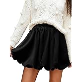 COOUFE Bubble Skirt Mini Skorts for Women Spring Party Skirts with Pockets Elastic Waisted Golf Tennis Bloomers
