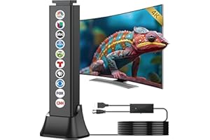 HDTTVVT 2025 TV Antenna Indoor,Digital Antenna 1900+ Miles Range,Antennas for Smart TV with 360° Reception Amplifier Signal Booster,HD Antennas for Local Channels Support 8K 4K 1080p-25ft Thick Coax Cable