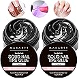 Makartt Solid Nail Glue Gel: Nail Glue for Press on Nails 2pcs, Clear Solid Gel Nail Glue for Nail Tips Strong Fake Nail Bonding Gel Glue for Acrylic Nails Non-Stick Hands Hard Gel for Nail Art 15ml*2