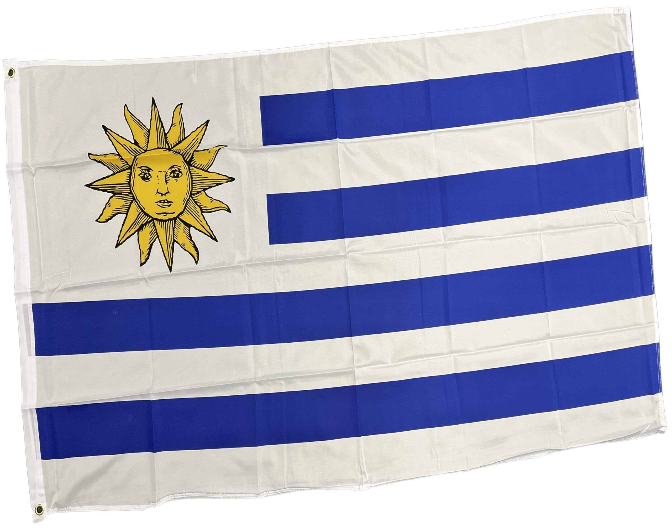 NWFlags Uruguay Flag 3ft x 2ft 75d Premium Polyester Suitable For Flagpoles | Strong Polyester 3x2 foot material Uruguayan flag with Eyelets