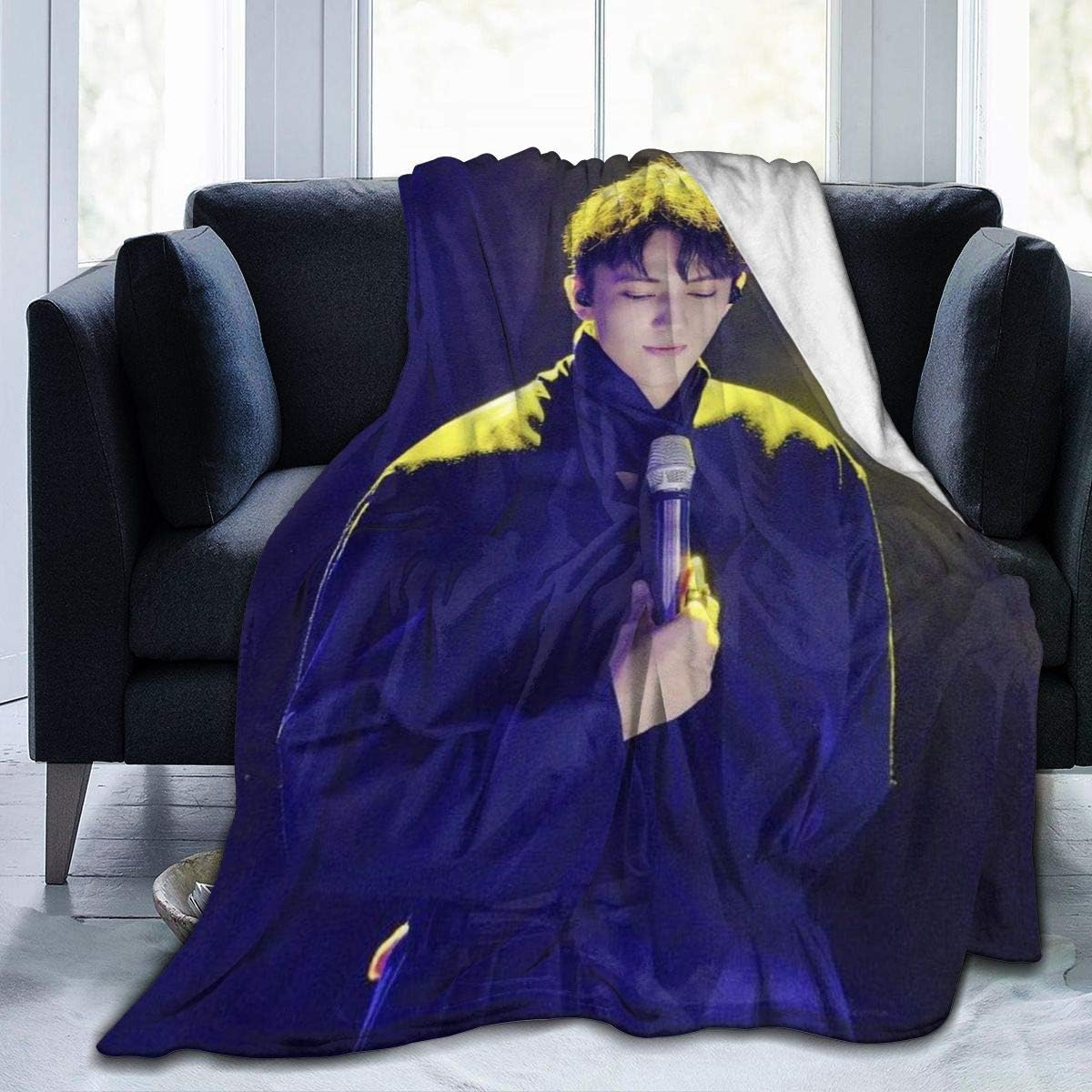 DAFUWENG 153cm*204cm| 80"x60" Flannel Fleece Dimash Kudaibergen Blanke Super Soft Warm Cozy Lightweight Easy Care All Season Premium Bed Blanket