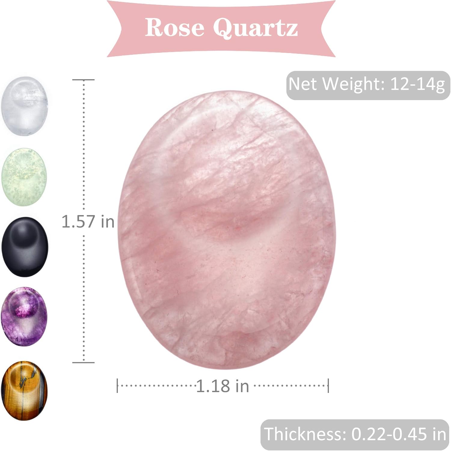 Unihom Rose Quartz Heart Stone Puffy Worry Stone Palm Healing Crystal for Chakra Reiki Balancing, Meditation and Decoration - 1.55": Home & Kitchen