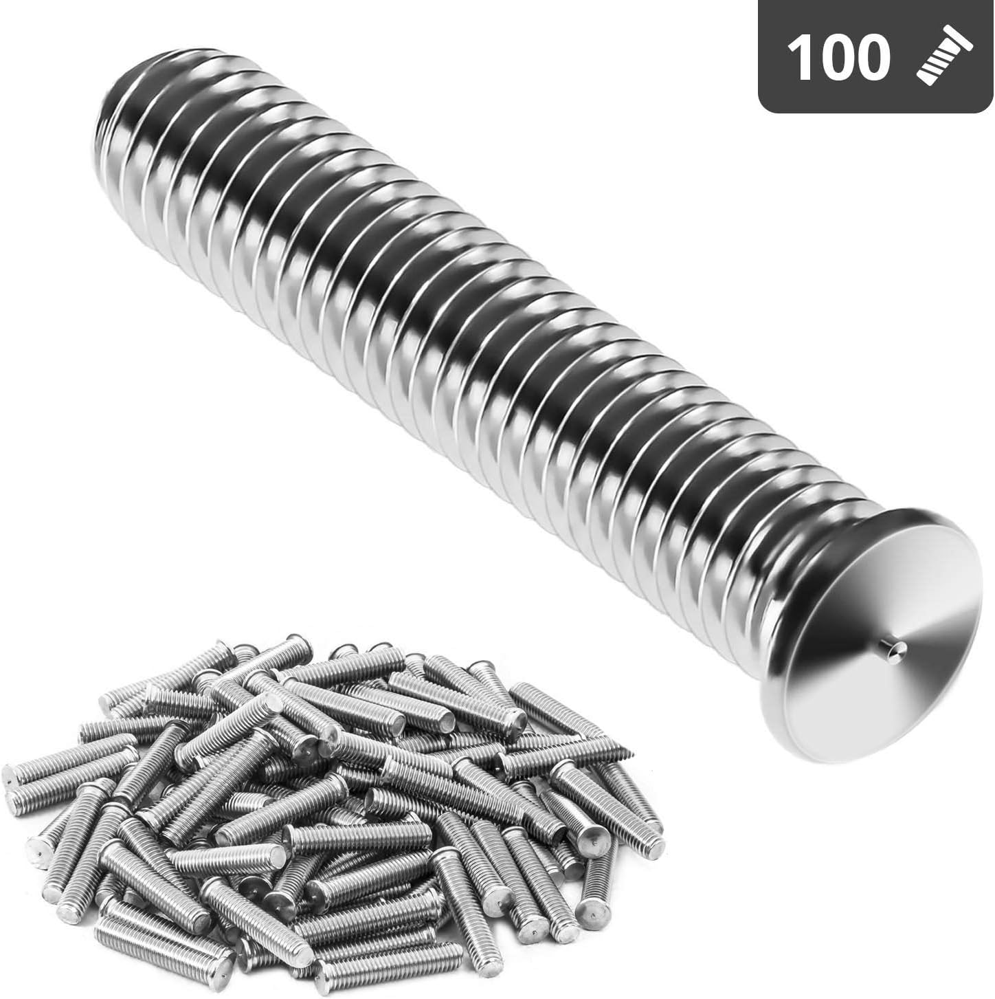Stamos Germany - Stud Set 100E M5 10mm -Stud Welder Set - 10mm - Stainless Steel - 100 Pieces