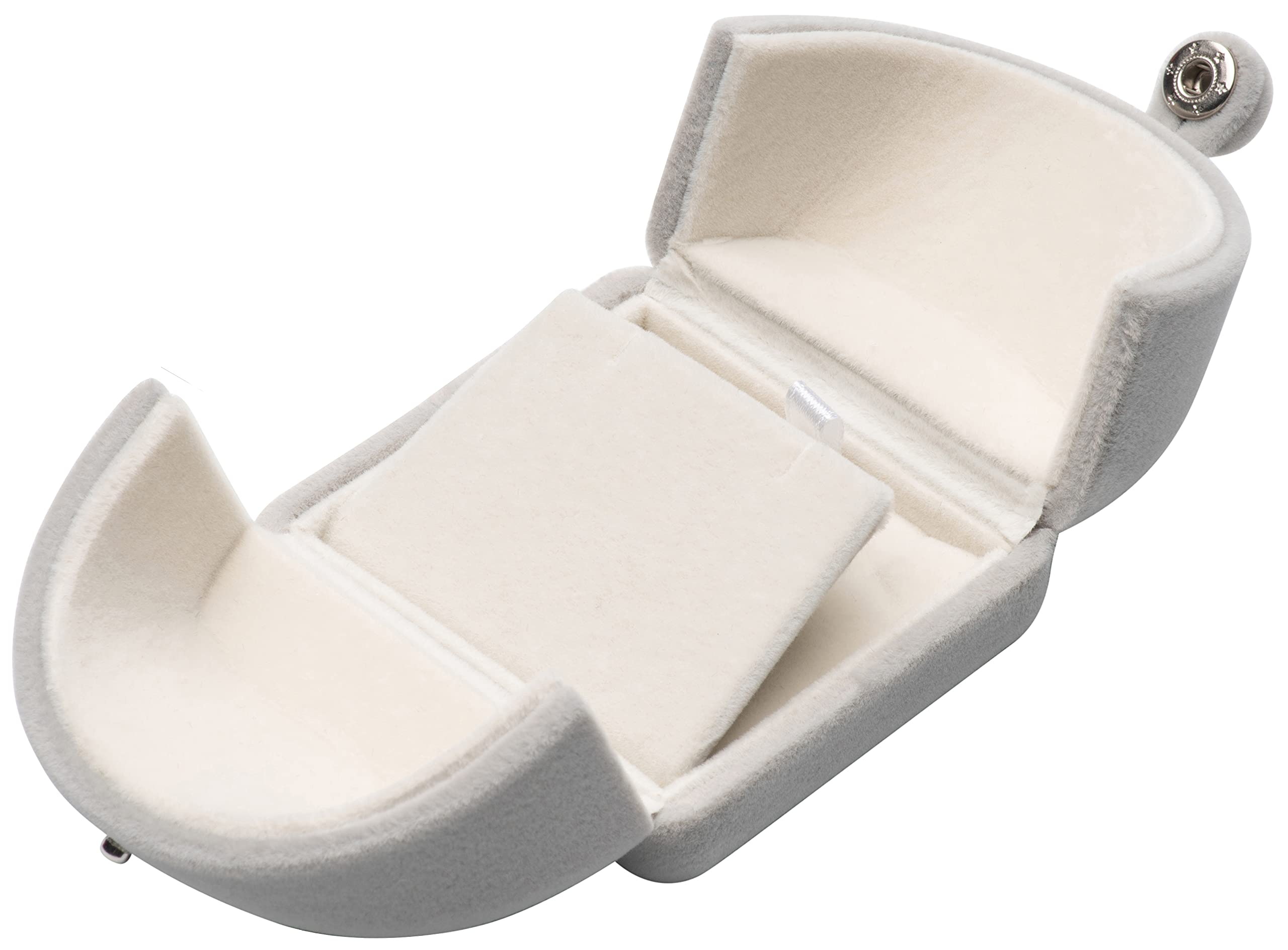 POKOFO Velvet Pendant Necklace Gift Box Storage Case (Gray)