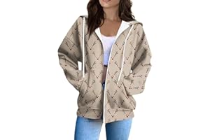 AAZJSS Womens Zip Up Hoodies Long Sleeve Fall Oversized Sweatshirts Y2K Jacket with Pockets 2025 Fashion Clothes