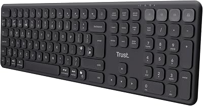 Trust Vaiya Wireless Keyboard Bluetooth 2.4 GHz UK Layout Numpad Multi-Device
