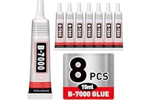 NAVONA 8 PCS 15ml B7000 Glue Clear with Precision Tip, Rhinestone Glue for Nail, B-7000 Glues for Craft Glues, Jewelry Making, Nail Art, DIY, Makeup, Shoes