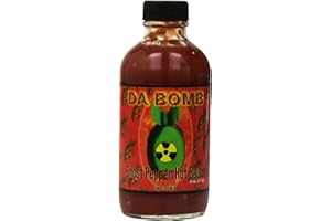 DA'BOMB Da Bomb - Ghost Pepper - Original Hot Sauce - 22,800 Scovilles - 4oz Bottles Made in USA with Habanero & Jolokia Peppers- Non-GMO, Gluten Free, Sugar Free, Keto - Pack of 1