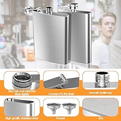 2-Pack 8 Oz Hip Flasks for Liquor, Hianjoo