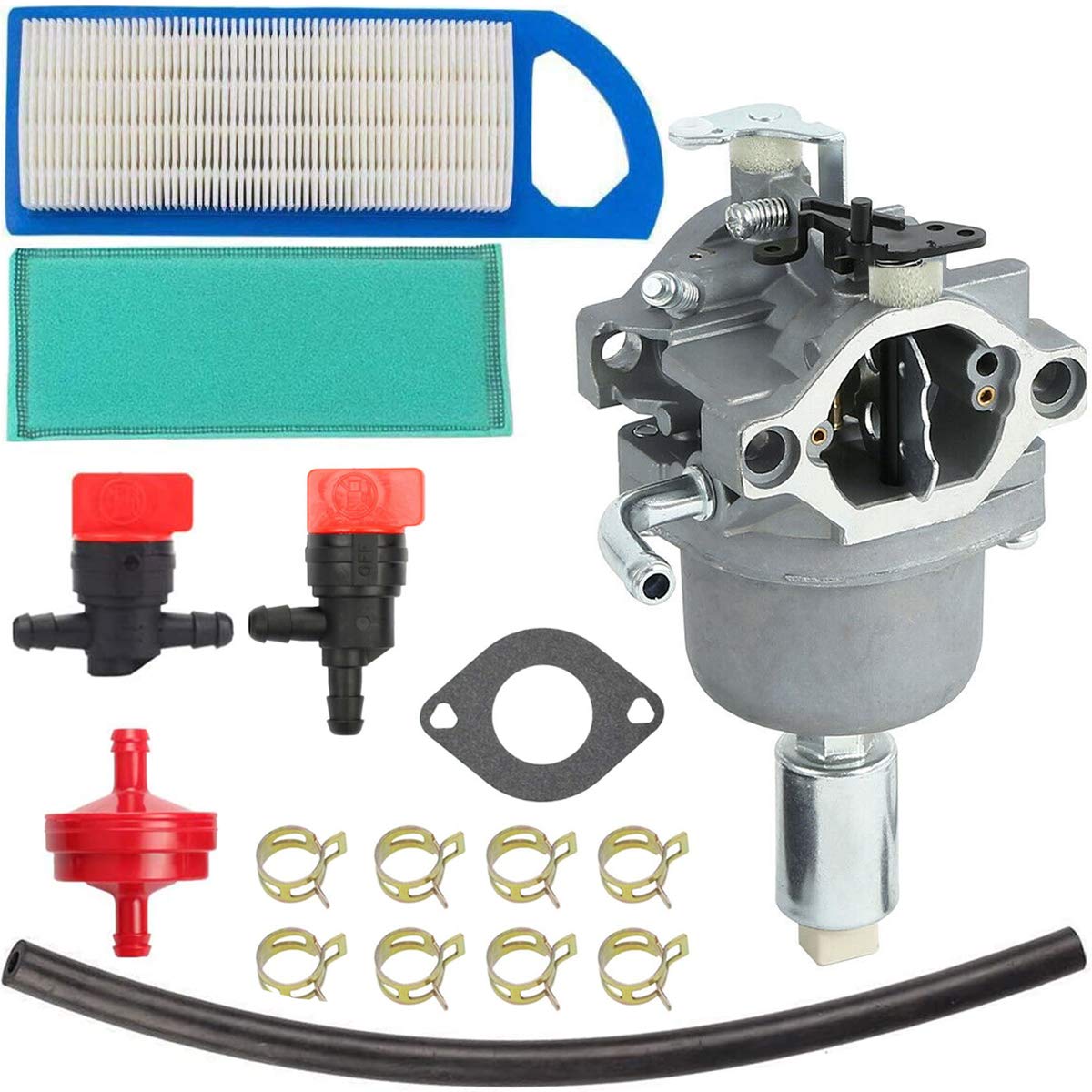 ZAMDOE 796109 Carburetor for Briggs & Stratton 594593 591731 590400 796078 498811 794161 795477 14.5HP - 21HP Engine, Tune Up Kit with Gasket Air Filter Fuel Line