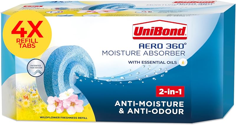 Unibond AERO 360° Wildflower Meadow Refill Tab 4x450g Moisture Absorber