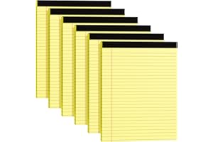 MSKKSM Legal Pads 8.5 x 11, 6 Pack Yellow Note Pads 8.5 x 11 Writing Pads, Wide Ruled Legal Notepads, Lined Pads of Paper Yellow Paper Pads, 30 Sheets Per Notepad for School, Home, Office, Business
