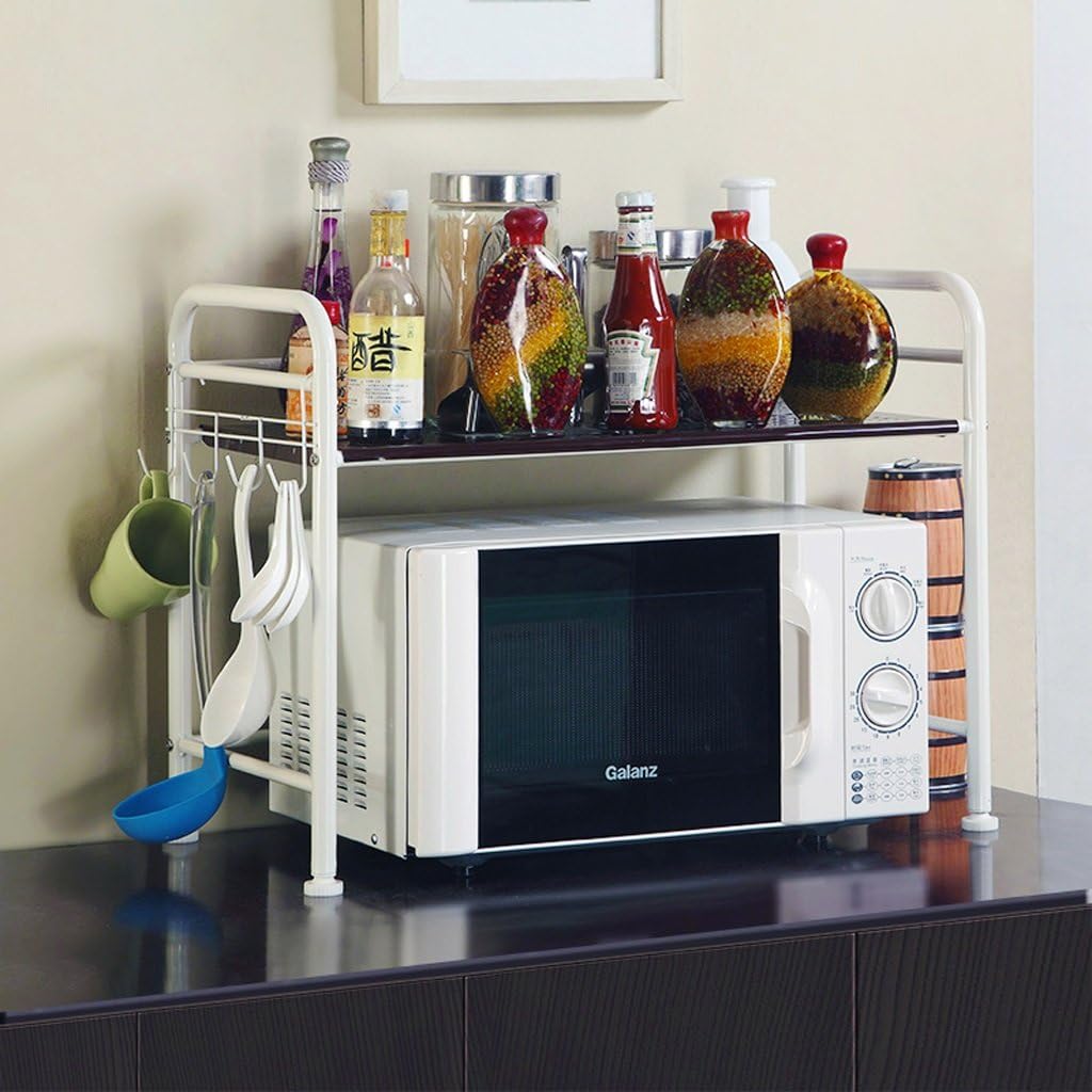 Kitchen furniture Kitchen Microwave Shelves Shelves Planes Down Planes Double - Decked Electrical Appliances Spices Stainless Steel Carbon Steel Frame Kitchen cabinets and cutlery cabinets