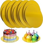 Gold 10 Inch Round Cake Boards - 10 Pcs, Waterproof & Oil-Proof Cake Bases for DIY, Dessert & Crafts Display