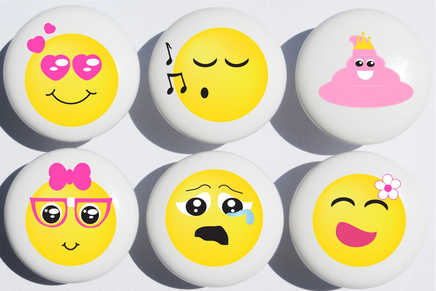 Girls Emoji Drawer Pulls Emoji Decor Ceramic Cabinet Drawer
