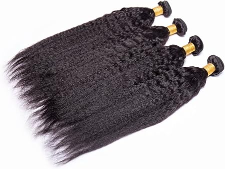 Maxine 9a Kinky Straight Hair 3 Bundles Yaki Human Hair Weave